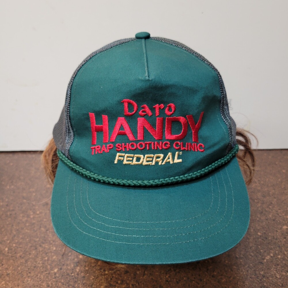 Yupoong Trucker Hat Mens One Size Green Cotton Mesh Back Daro Handy Embroidered